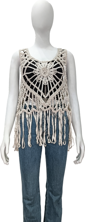 Sleeveless Hollow Hand-woven Tank Top