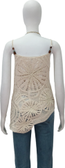 Camisole style crocheted irregular hem vest