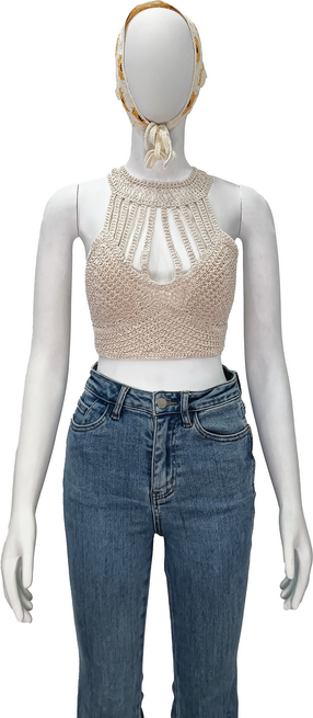 Halter neck woven vest