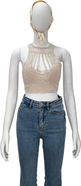 Halter neck woven vest