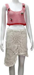 ODM Pink Crochet Hollow Crochet Vest