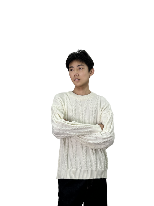 V-neck short-sleeved sweater