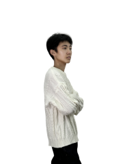 V-neck short-sleeved sweater