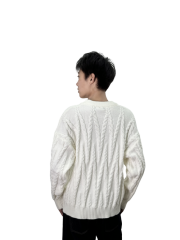 V-neck short-sleeved sweater