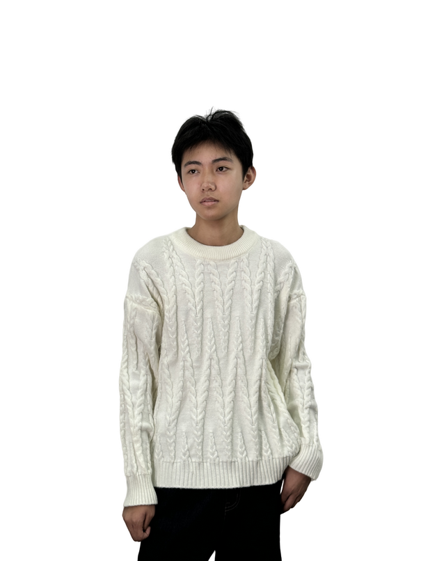 V-neck short-sleeved sweater