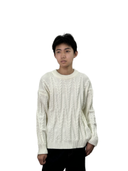 V-neck short-sleeved sweater