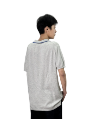 Fold-over collar short-sleeved sweater