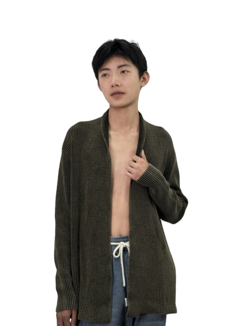 ODM Dark green cardigan knitted sweater