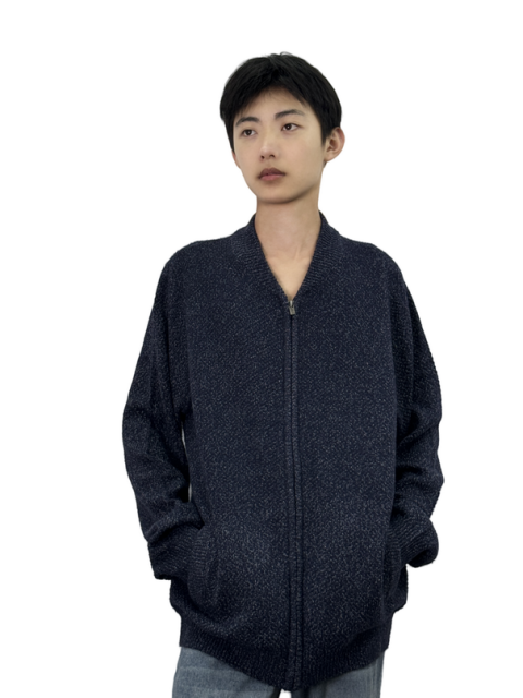 Zippered knitted cardigan