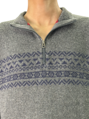 turtleneck chunky knitted patterned sweater