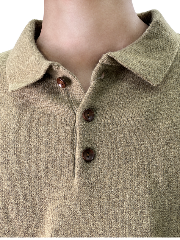 turn-down collar knitted pullover