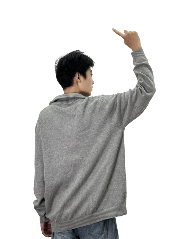 stand collar knitted pullover