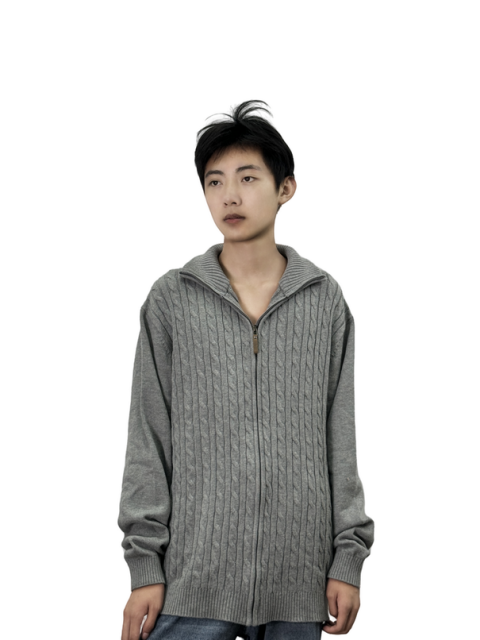 stand collar knitted pullover