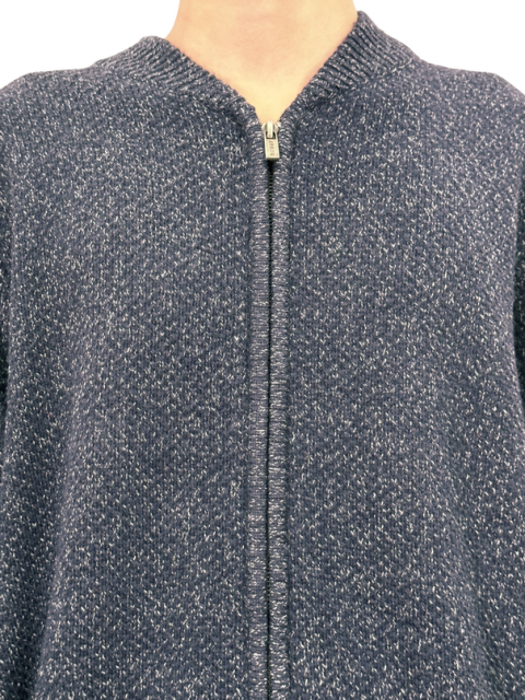 Zippered knitted cardigan