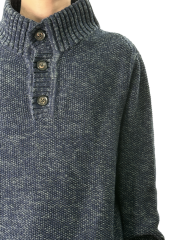 Dark blue turtleneck knitted sweater