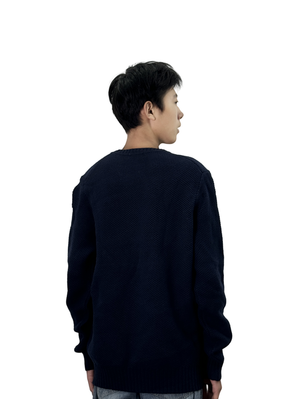 Dark blue crew neck sweater