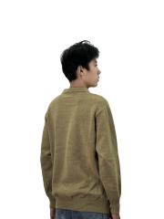 turn-down collar knitted pullover