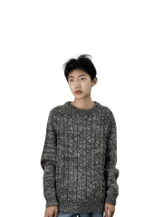 Crewneck knitted grey sweater