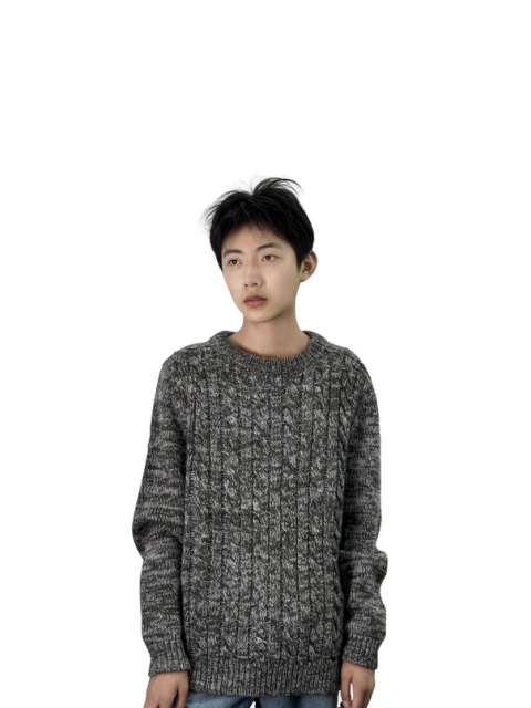 Crewneck knitted grey sweater