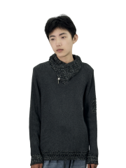 Turtleneck knitted pullover sweater