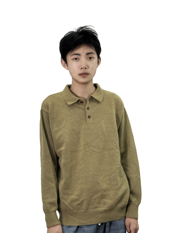 turn-down collar knitted pullover