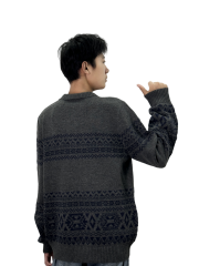 turtleneck chunky knitted patterned sweater