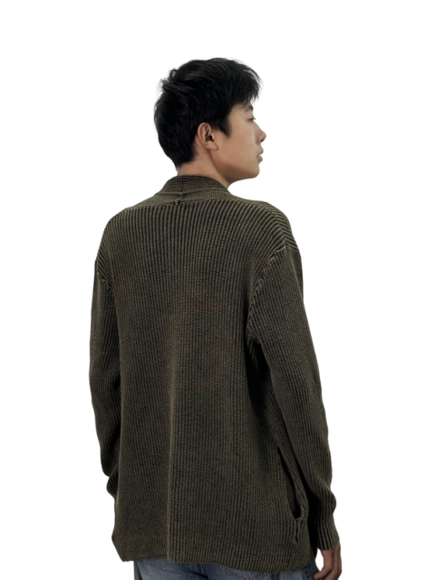 ODM Dark green cardigan knitted sweater