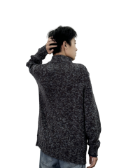 Stand collar long sleeve knitted button cardigan
