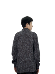 Stand collar long sleeve knitted button cardigan