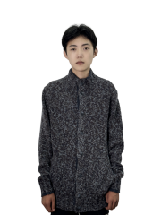 Stand collar long sleeve knitted button cardigan