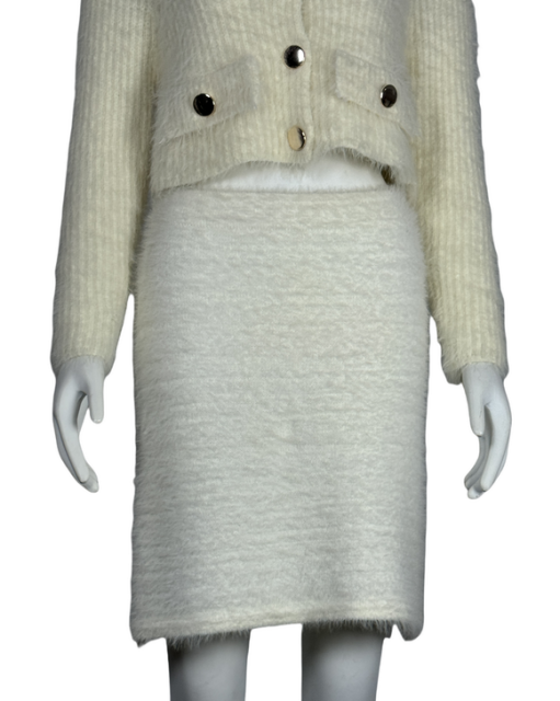 V-neck long sleeve cropped top and skirt set
