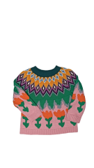 ODM Colorful knitted crew neck long sleeve sweater