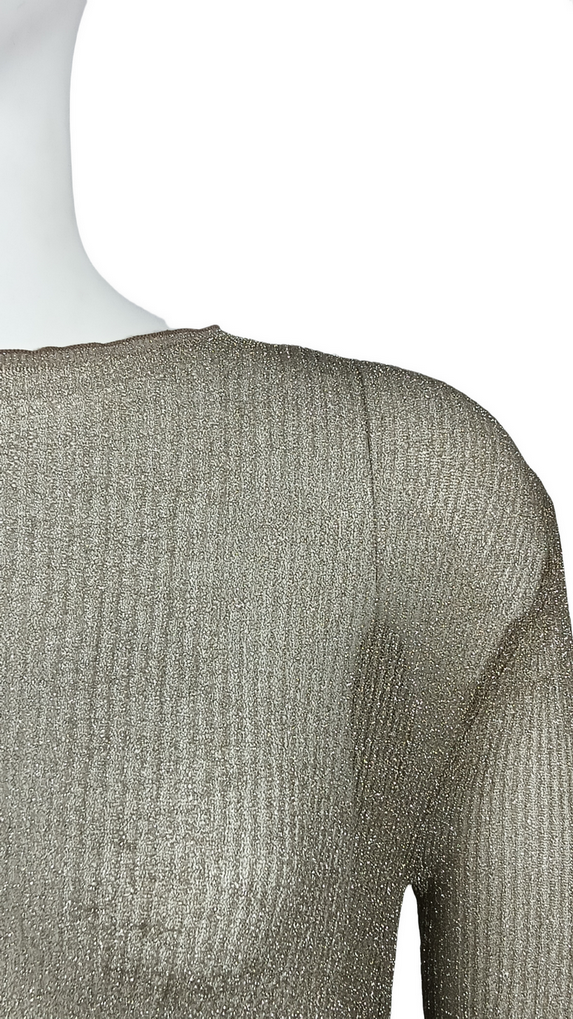 ODM fashion Metallic micro-transparent sweater