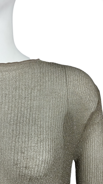 ODM fashion Metallic micro-transparent sweater