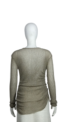 ODM fashion Metallic micro-transparent sweater