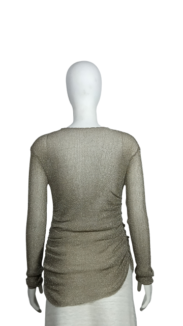 ODM fashion Metallic micro-transparent sweater