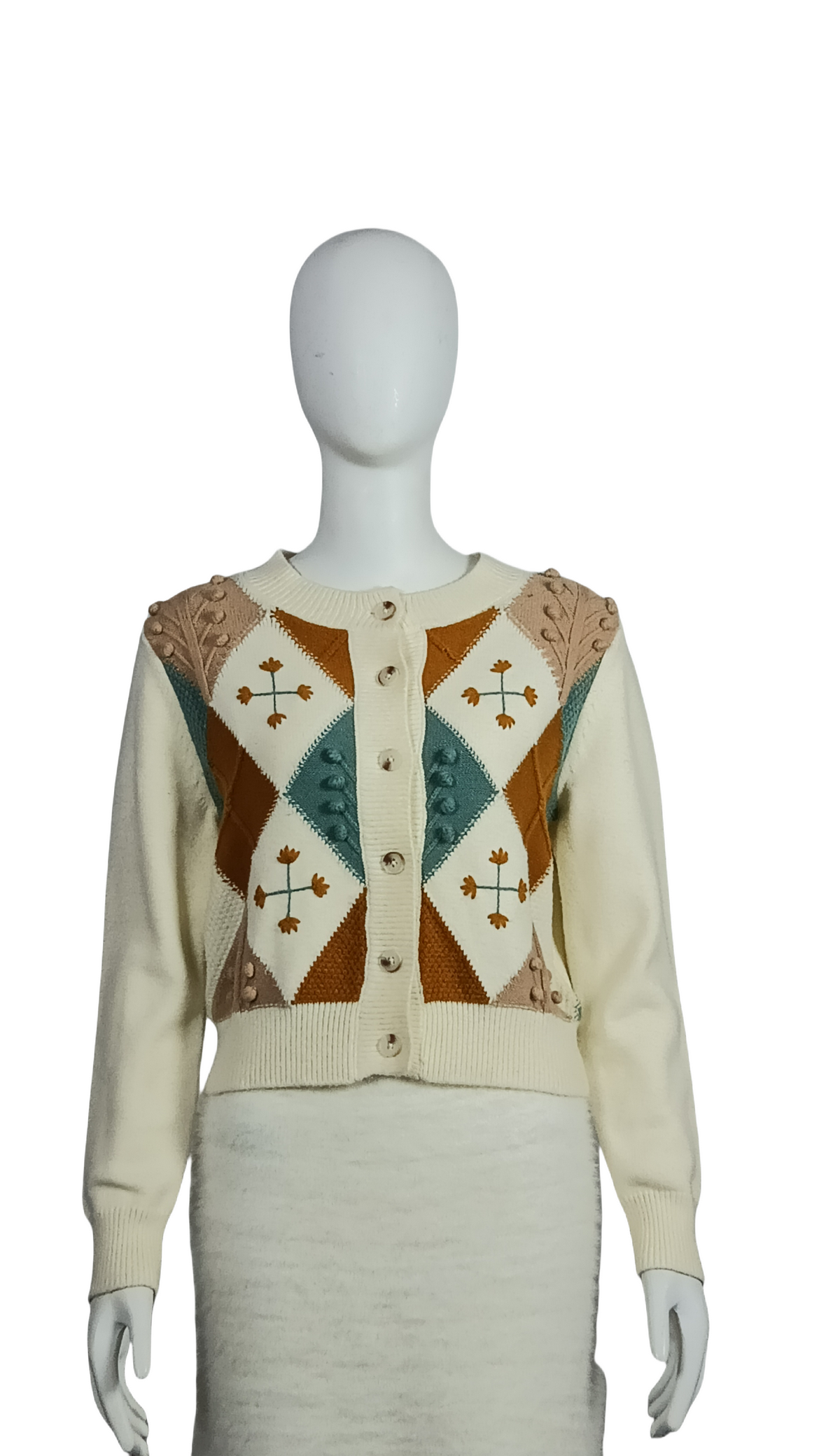 Diamond check cardigan