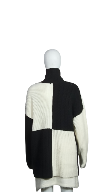 ODM Black and white turtleneck sweater