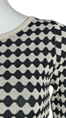 ODM Black and white stitching short sweater