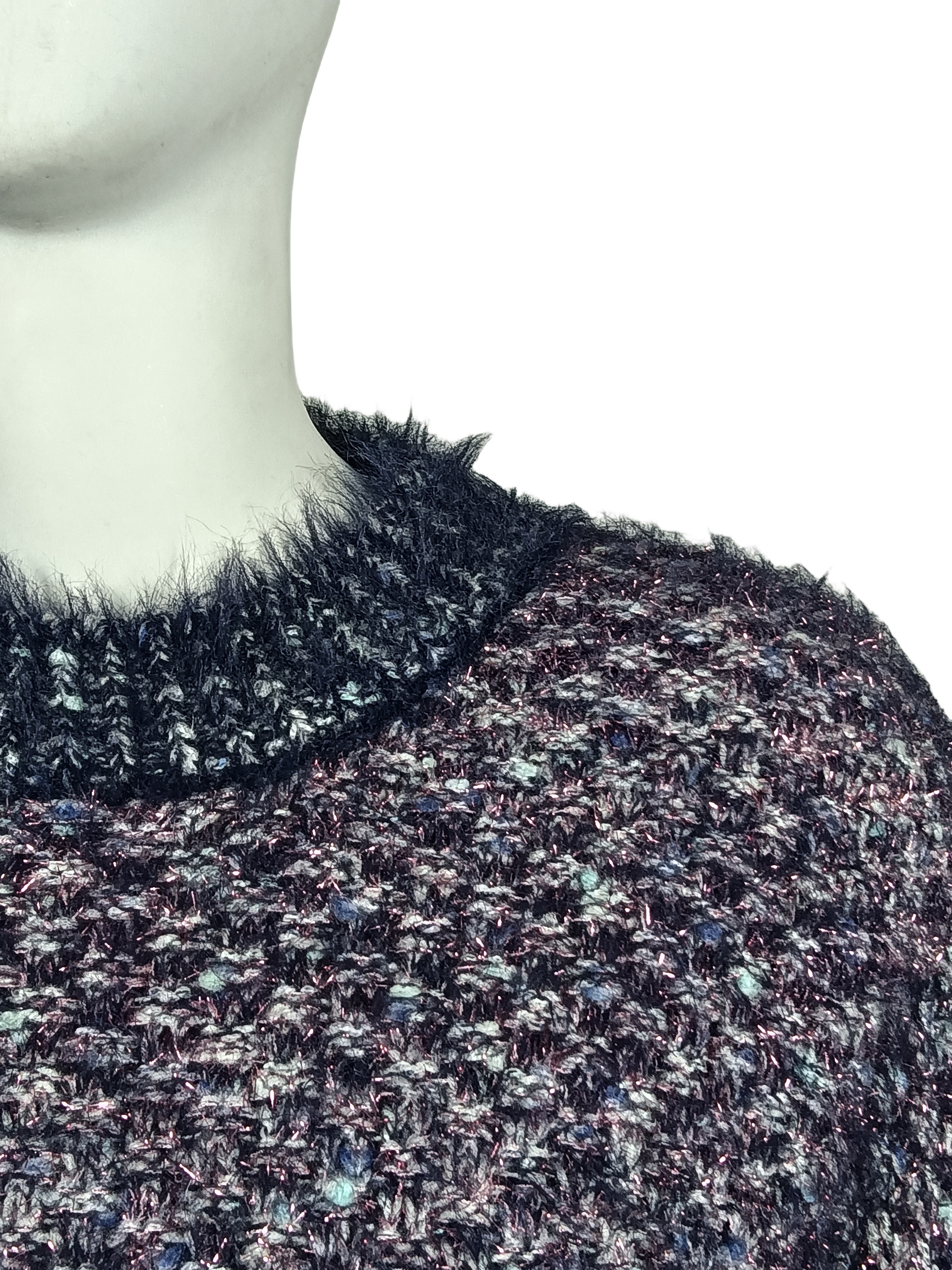 Wholesales Crew neck tweed sweater