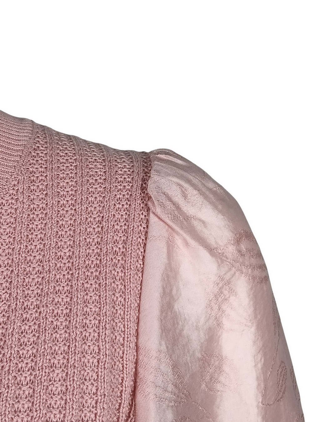 Pink Paneled Knit Cardigan
