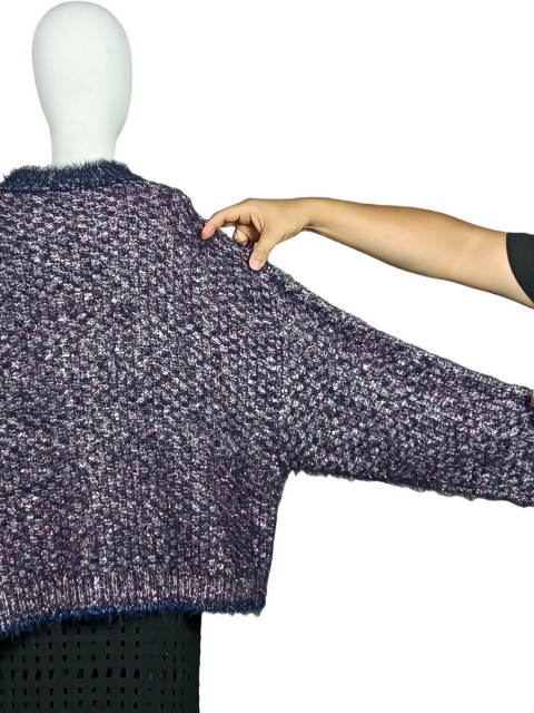 Wholesales Crew neck tweed sweater