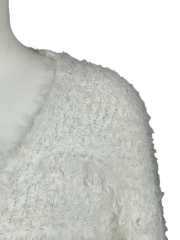 V-neck long-sleeved plush cardigan