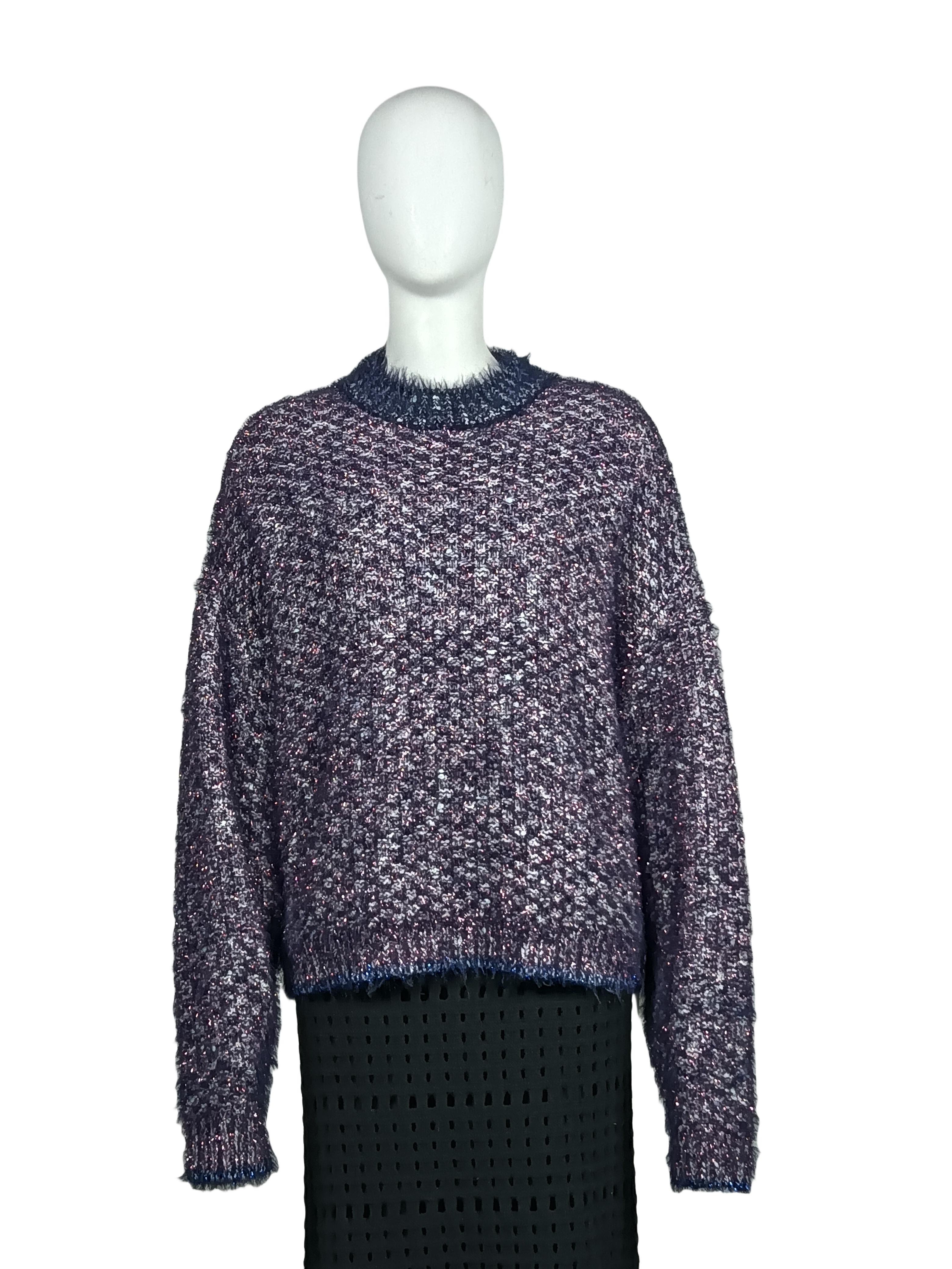 Wholesales Crew neck tweed sweater
