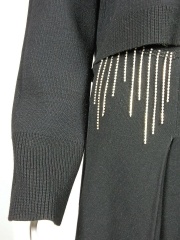 Custom Asymmetrical design knitted suit (top + skirt)
