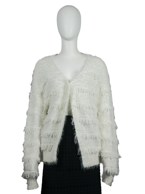 V-neck long-sleeved plush cardigan
