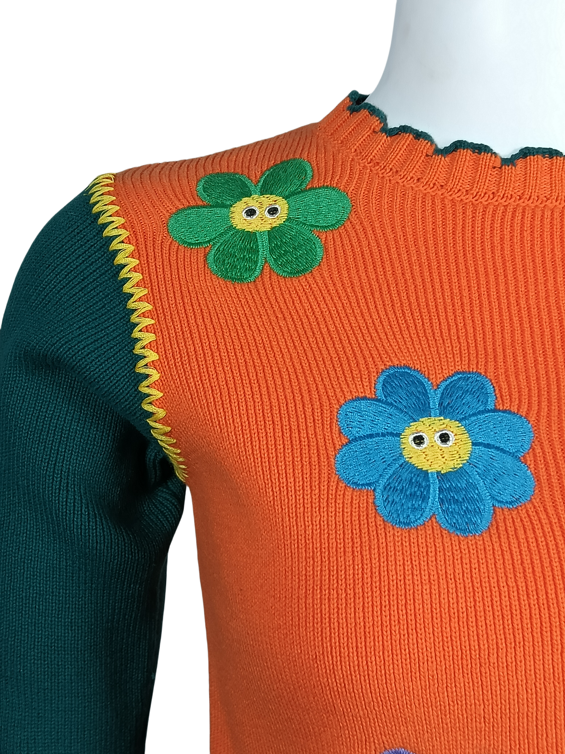 Cartoon style contrasting color sweater