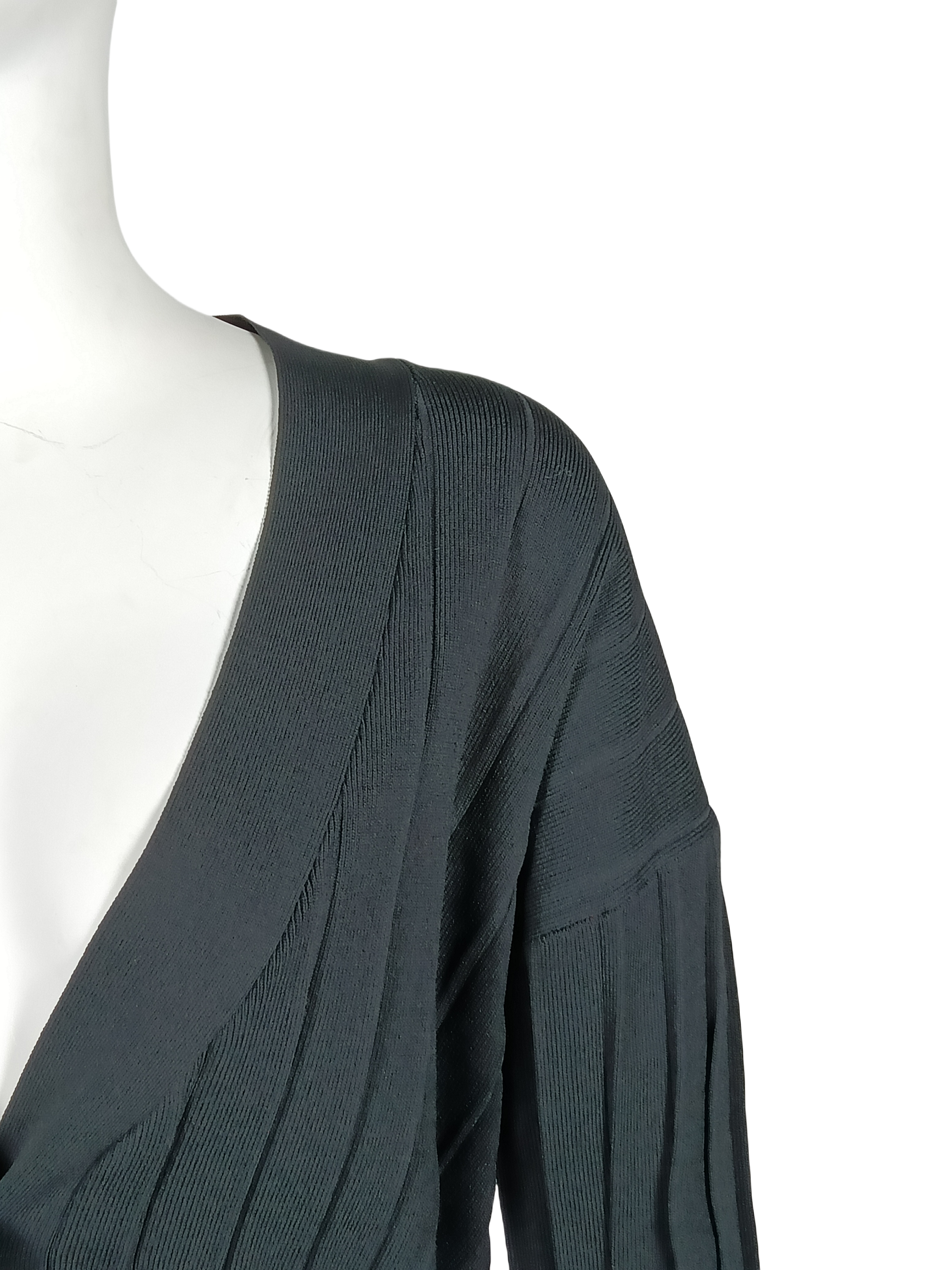 Deep V-neck black suit