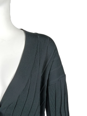 Deep V-neck black suit
