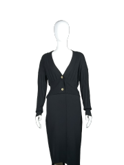 Deep V-neck black suit